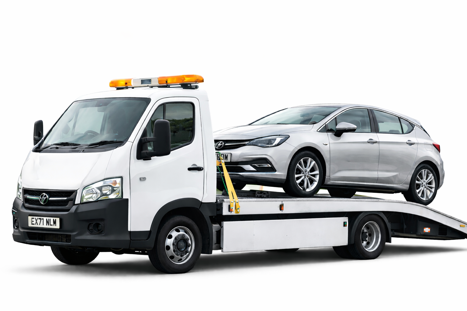 Recovery truck collecting a scrap car in Liverpool for My Motor Deal with free car collection service